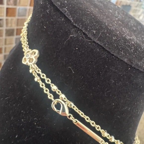 Kendra Scott Gold Chain Necklace with Floral Accents new without tags - Picture 7 of 11